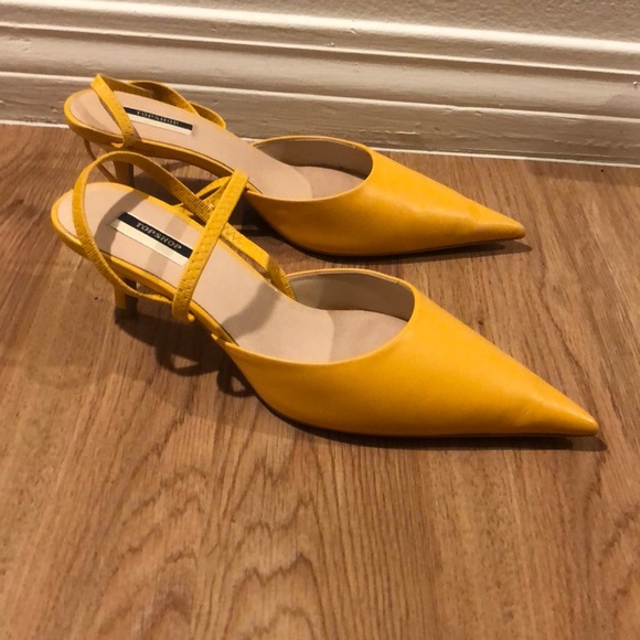 Topshop yellow kitten slingback - Picture 3 of 3